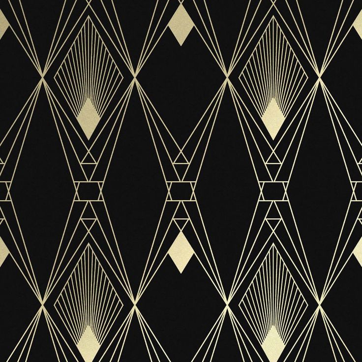 black and gold art deco wallpaper