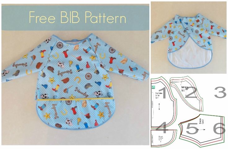 an image of a baby's bib pattern and instructions for it to be made