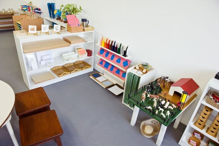 a room filled with lots of toys and books