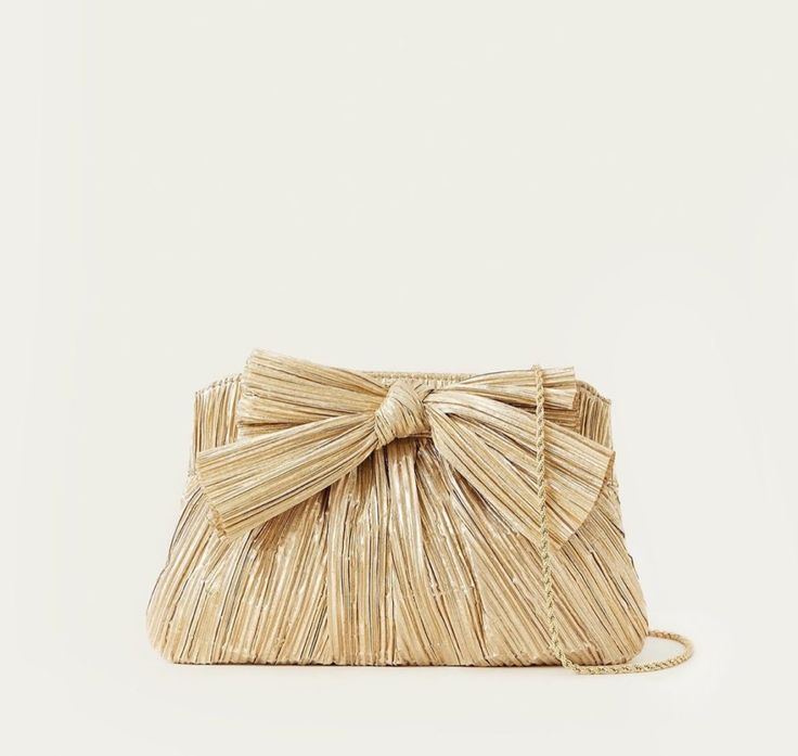 Bridal Clutch Bags: 11 Iconic Styles | OneFabDay.com Classy Bags, Loeffler Randall Bag, Gold Bags, Hoco Inspo, Beach Formal, Gold Clutch Bag, Bridal Clutch Bag, Formal Clutch, Gold Handbag