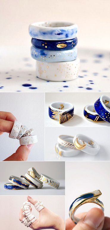 there are many different types of rings on the table