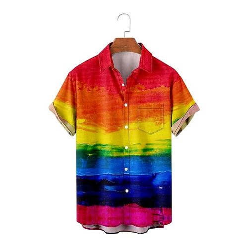 Fabric:Polyester; Gender:Men's; What's in the box:Shirt; Types:Blouse / Shirt; Holiday:Masquerade; Style:Cosplay,Casual; Occasion:Pride Parade,Pride Month; Age Group:Adults'; Characters:Rainbow Flag; Cosplay Works:LGBT,LGBTQ; Pattern:Rainbow; Design:Graphic; Listing Date:05/10/2024; Production mode:External procurement; Clothing Length:; Bust:; Shoulder Width:; Sleeve Length:; Print Type:3D Print Lgbtq Rainbow, Everyday Cosplay, Rainbow Graphic, Printing Shirt, Cheap Graphic Tees, Pride Parade, Rainbow Flag, Anime Hoodie, Hooded Shirt