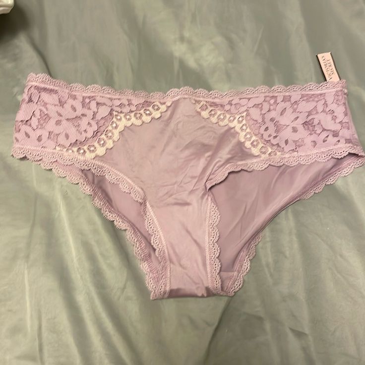 Brand New, Never Used Still With Original Tag Super Silky And Soft Purple Lavender Color Lace Hips And Trims Victoria's Secret Lace Trim Briefs, Lavender Fitted Intimate Briefs, Victoria Secret Body, Soft Purple, Purple Lavender, Lavender Color, Color Purple, Women's Intimates, Victoria’s Secret