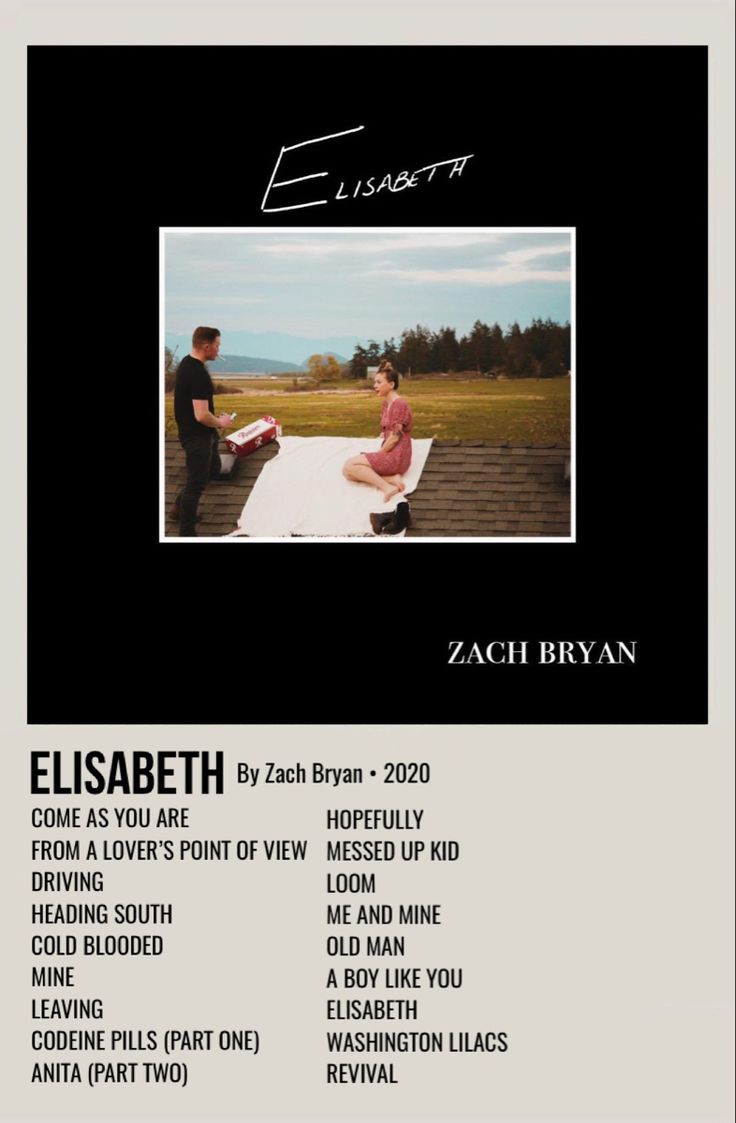 the poster for elisabeth's upcoming album, which features two people sitting on