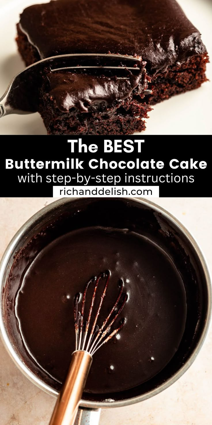 the best buttermilk chocolate cake with step by step instructions