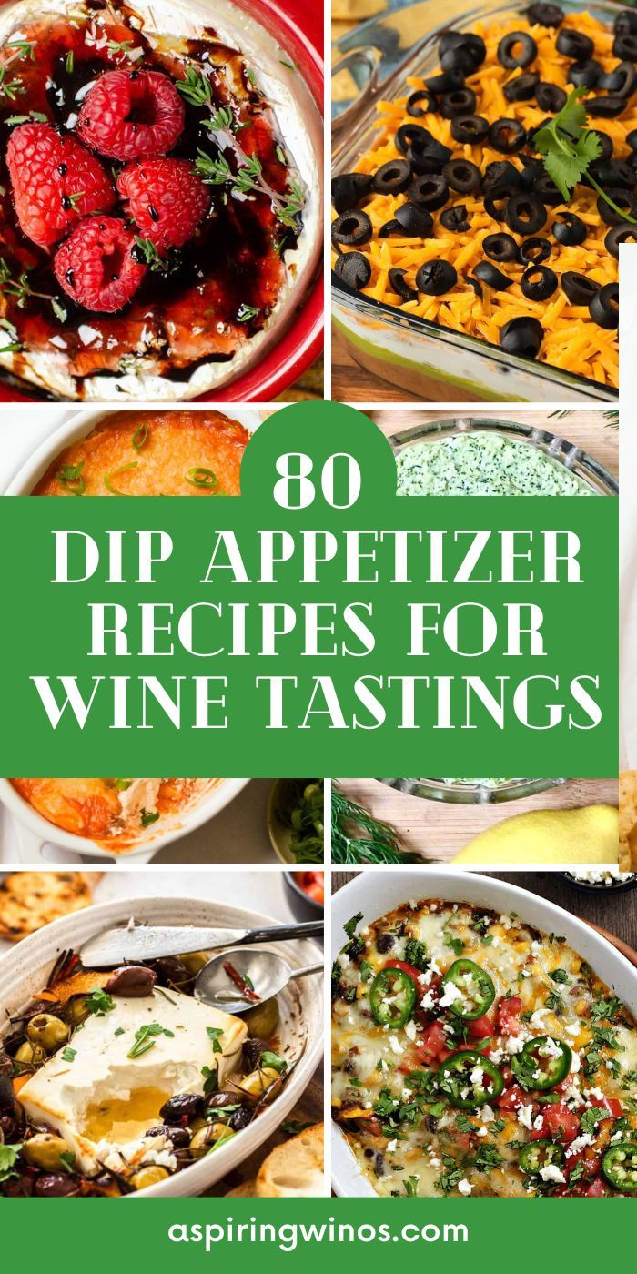 the top ten appetizers for wine tasting are shown in this collage with text overlay