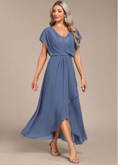 Color:Dusty Blue;Size:S;Size:M;Size:L;Size:XXL;Package Contents:1 X Dress;Occasion:Party;Style:Elegant; Semi Formal Dresses For Wedding Guest Over 50, Country Wedding Mother Of Bride Dress Cowboy Boots, Mother Of The Bride Casual Dresses, Wedding Guest Over 60 Dress, Dusty Blue Mother Of The Groom Dresses, Flattering Mother Of The Bride Dresses, Family Of The Bride Attire, Mother Of The Bride Dresses Bohemian, Mother Of The Bride Dresses With Cowboy Boots