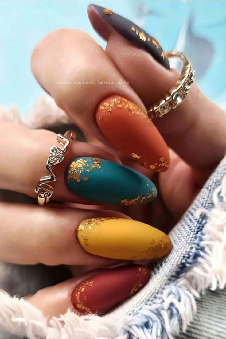 Jewel Tone Nails, Nails Yellow, Fall Gel Nails, October Nails, Cute Nails For Fall, Thanksgiving Nails, Nagel Inspo, Fall Nail Art, Fall Nail Colors