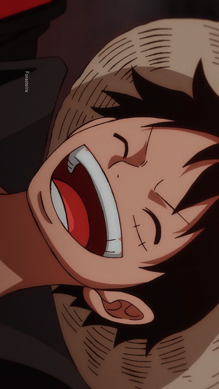 an anime character with his mouth open and tongue out