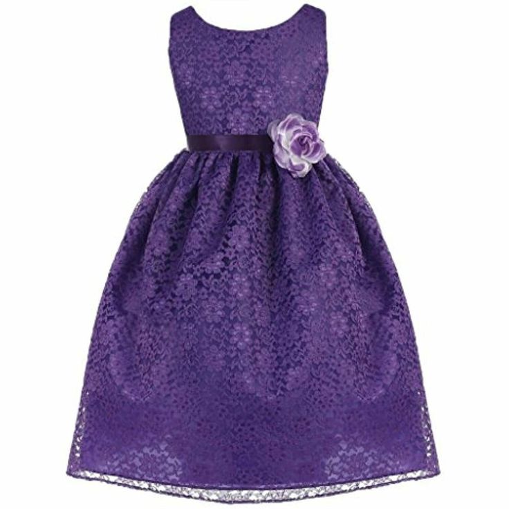 AkiDress Lovely Sleeveless Floral Lace Flower Girl Dress for Big Girl Purple 10 The adorable dress features a gorgeous lace overlay. A fabulous flower and satin sash accents the waist of this lovely dress. Fast and Free Shipping You're already purchasing the item. Why pay additional for shipping, especially slow shipping? We get your order shipped out within 1-business day and delivered to your doorstep as quickly as possible. Competitive Pricing With our dynamic pricing model, our prices are al Lilac Flower Girl Dresses, Summer Flower Girl Dresses, Nubian Princess, Purple Flower Girl Dress, Purple Girls Dress, Lace Flower Girl Dress, Purple Gowns, Girls Lace Dress, Girls Dresses Online