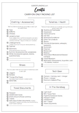 the crafting checklist is shown in black and white