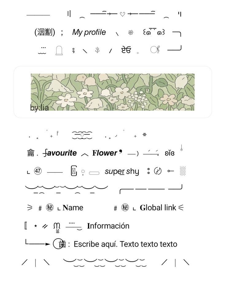 some type of font and numbers with flowers on the bottom right hand corner, in different languages