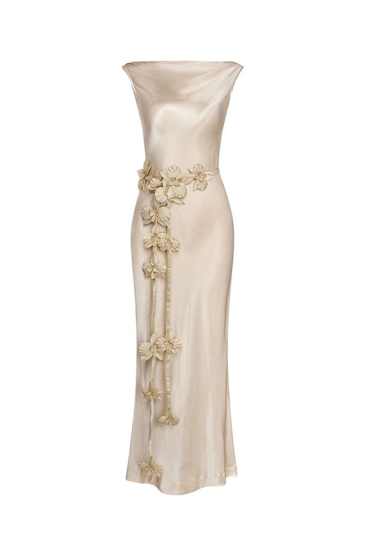 This timeless piece features a sleek sheath silhouette and elegant sleeveless design, perfect for any formal occasion. Made from high-quality silk, it offers comfort and durability, ensuring you look and feel your best all night long. Gold Dress Silk, Cream Dresses Classy, Timeless Dresses Classy, Gold Dress Long Classy, Simple Silk Wedding Dress, Silk Dress Aesthetic, Silk Floor Length Dress, Classy Gowns, Classy Clothes