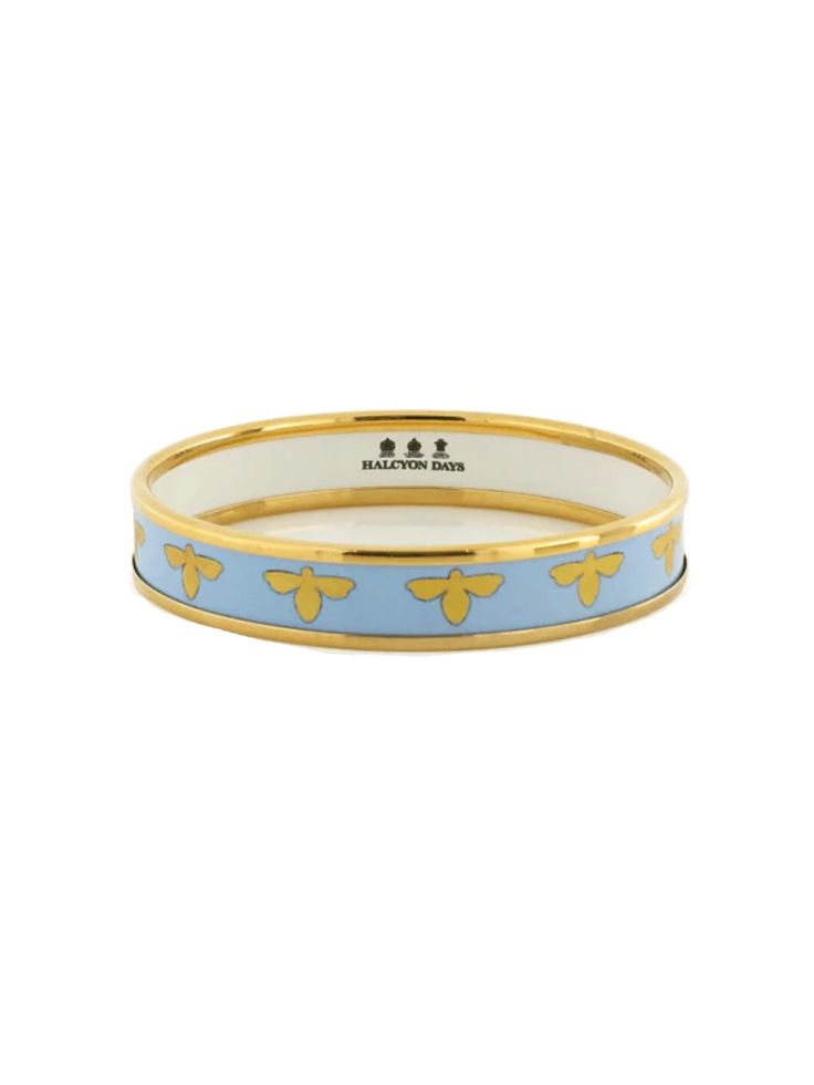 Halcyon Days Bee Forget-Me-Not Bangle Weston Table Luxury Enamel Bangle As Gift, Luxury Enamel Bangle For Gift, Luxury Enamel Cuff Bracelet Gift, Dress Reference, Modern Royalty, Halcyon Days, Hot Makeup, Gold Plated Bangles, Dope Jewelry