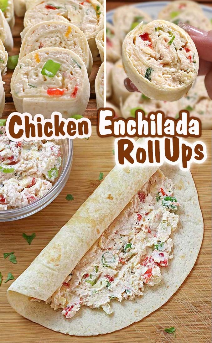 chicken enchilada roll ups are an easy lunch idea