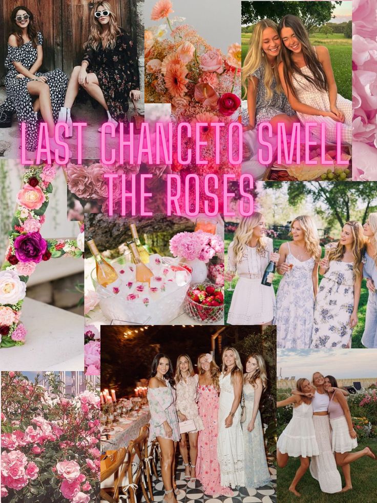 Rose Party Theme | Pink Party | Bachelorette Party Idea| Last Chance to Smell the Roses | Birthday Party | Bridal Shower | Mood Board | Inspo Board | Cocktails | Flowy Dress | Party Decor | Classy Party | Old Money Aesthetic Floral Theme | Flowers | Spring | Summer vibes | Background Pink Floral Bachelorette Party, Bachelorette Party Floral Theme, Floral Hens Party Theme, Flower Theme Bachelorette Party, Love In Bloom Bachelorette Party, Rose Bachelorette Party Theme, Rose Themed Bachelorette Party, Garden Party Bachelorette Theme, Floral Bachelorette Party Theme