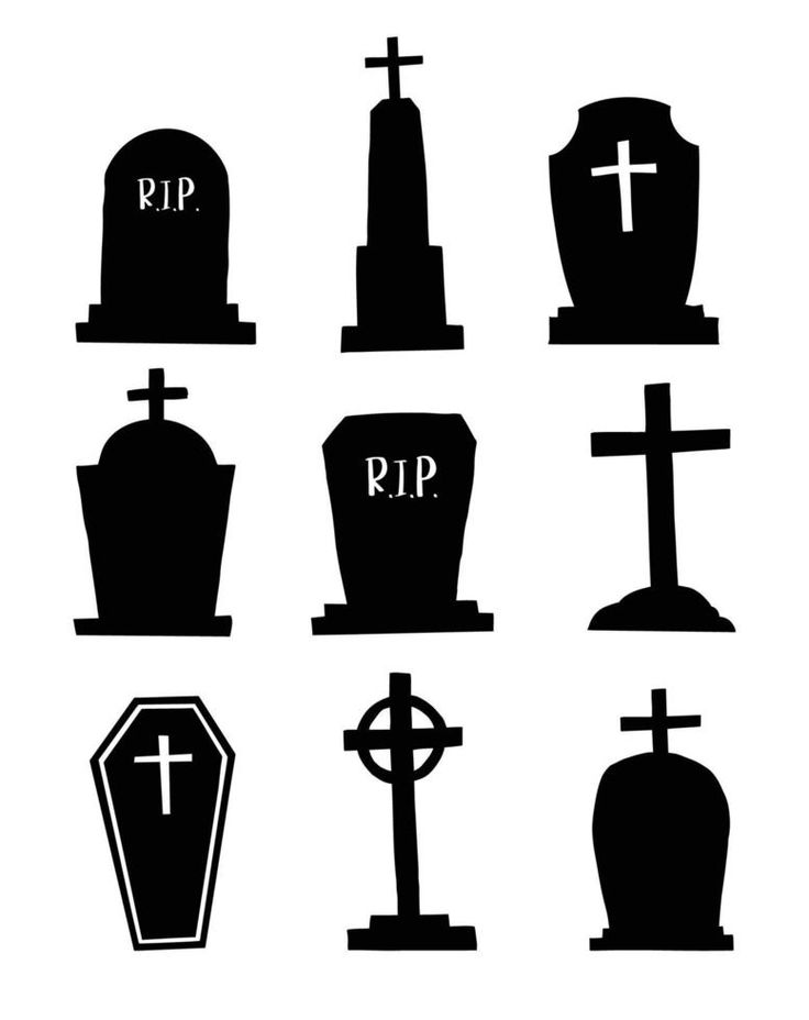 Set of tombstones for halloween objects. Graveyard hand drawn silhouettes on white background. Tombstones For Halloween, Halloween Objects, Tombstone Designs, Halloween Graveyard, Halloween Tombstones, Halloween Painting, Zombie Halloween, Halloween Cartoons, Yay Images