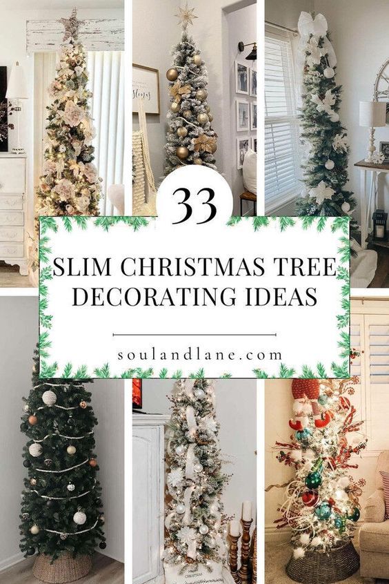 christmas tree decorating ideas with white and green decorations, including pine cones and ornaments