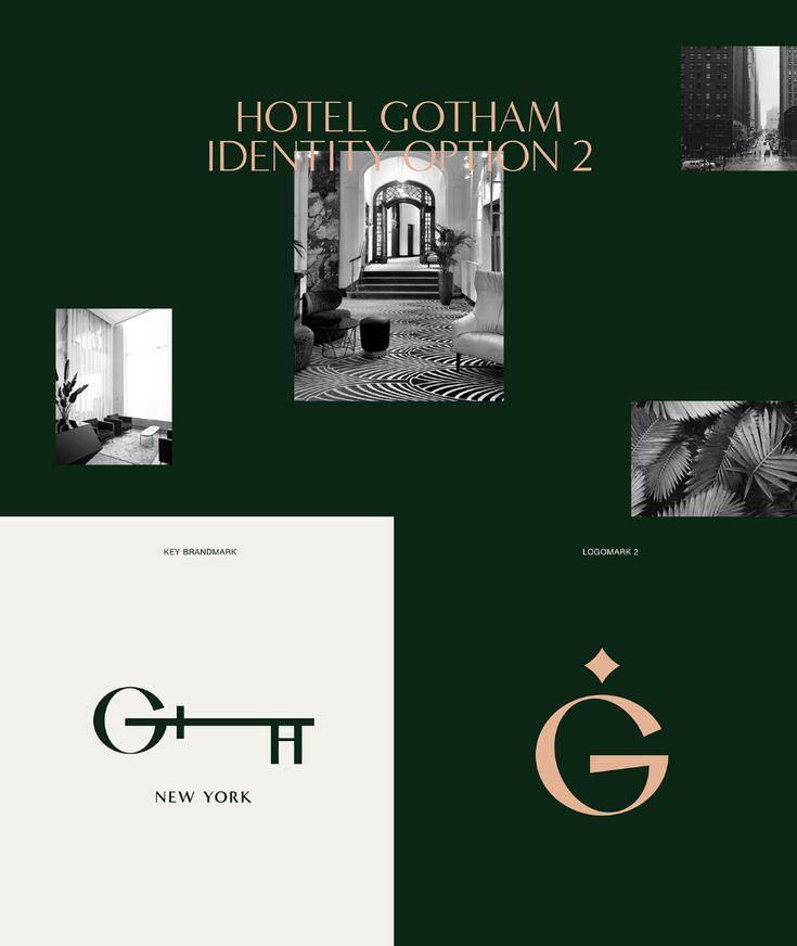 the hotel gotham identity is shown in black and white