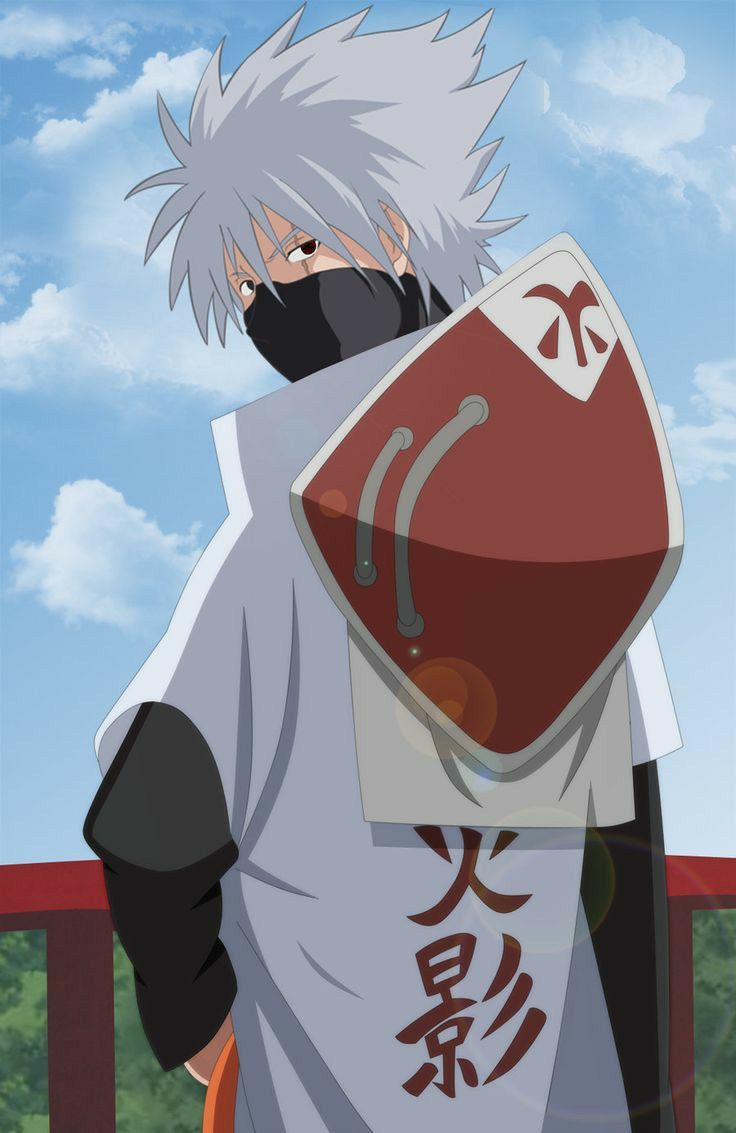 an anime character with white hair and black eyes is standing in front of a blue sky