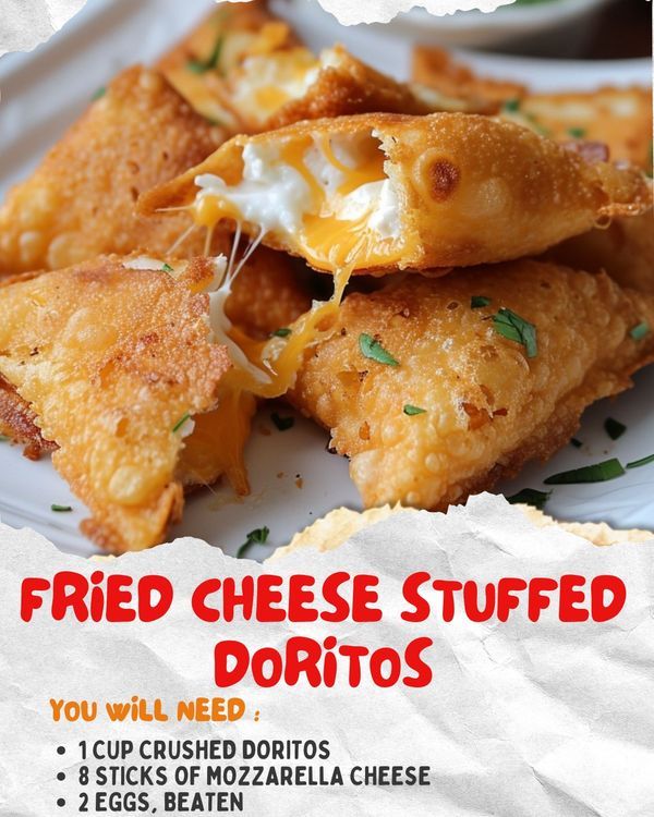 a poster advertising fried cheese stuffed tortillas