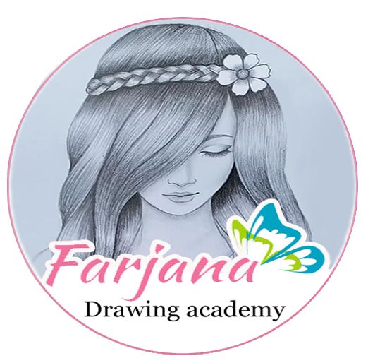 a girl with long hair and flowers in her hair is featured on the logo for farnana drawing academy