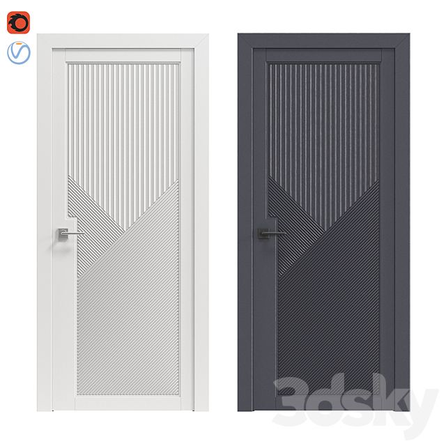 the door is closed and there are two different doors