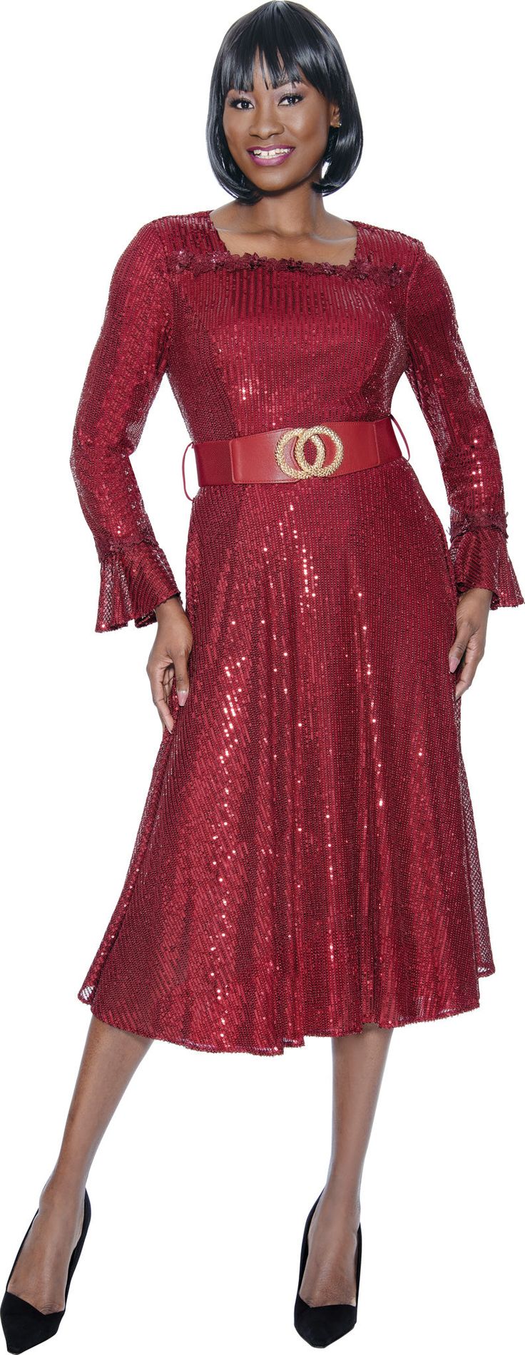 Terramina 7084 1 piece Sequin Dress Colors: Black, Burgundy Sizes: 8, 10, 12, 14, 16, 18, 20, 22