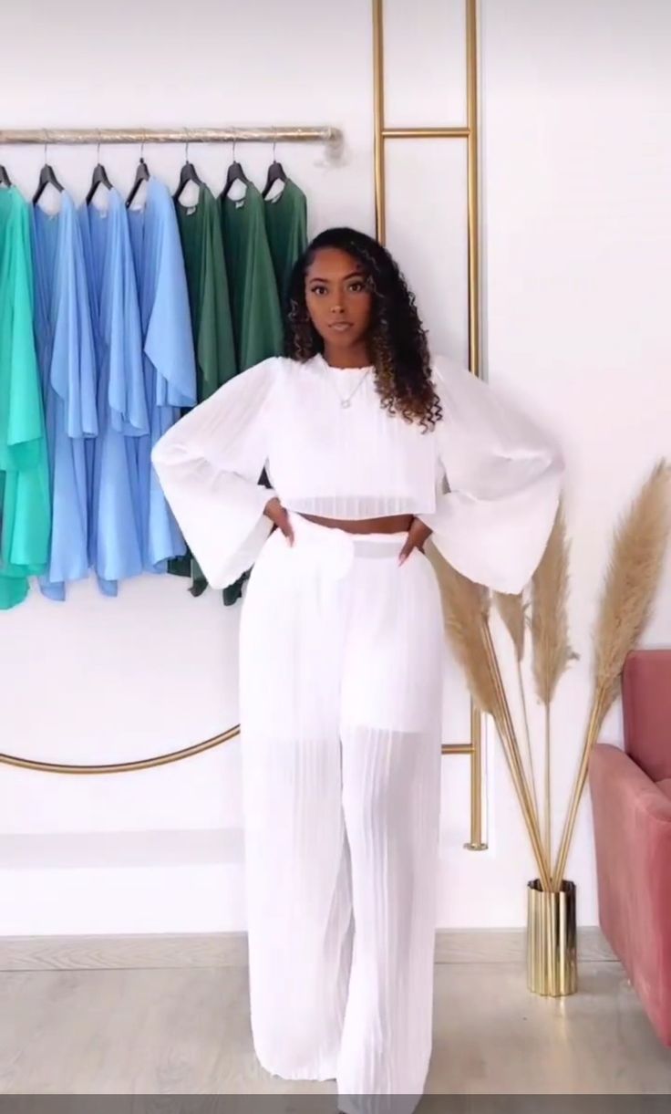 Palazzo Wedding Outfit, Mini Gown Styles, Material Styles For Ladies, Dope Fashion Outfits, Material Styles, White Dress Styles, African Print Maxi Skirt, Ankara Long Gown Styles, 2piece Outfits