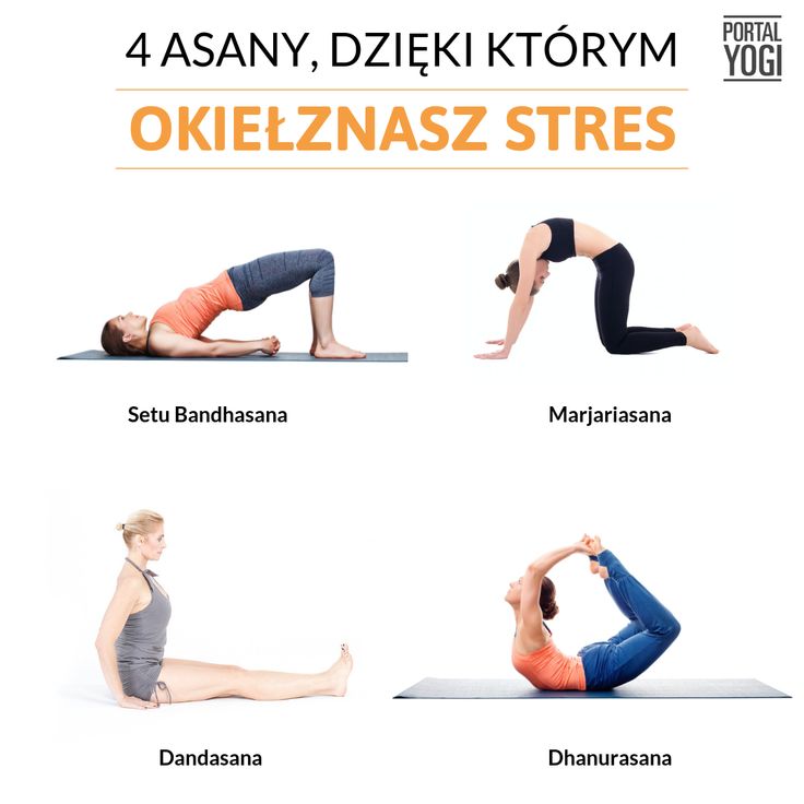 the four yoga poses are shown in different positions