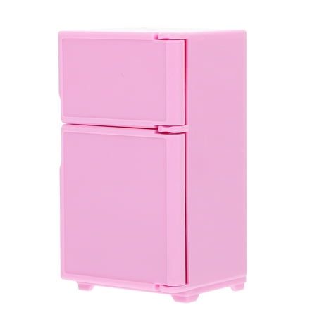 a pink refrigerator freezer sitting on top of a white wall