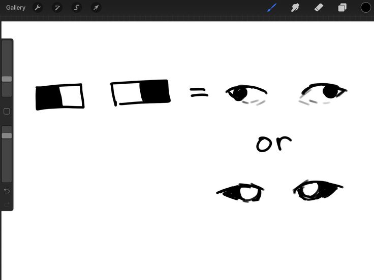 an image of eyes with different shapes and sizes on the screen, including one that is drawn