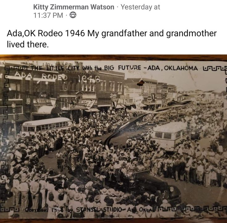 an old black and white photo with the caption'adok rodeo 1940 my grandfather and grandmother lived there