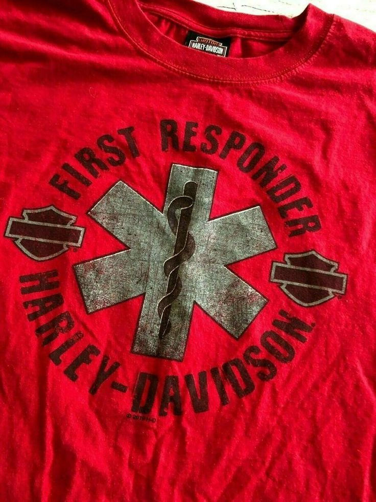 a red shirt with the words first respond harley davidson on it