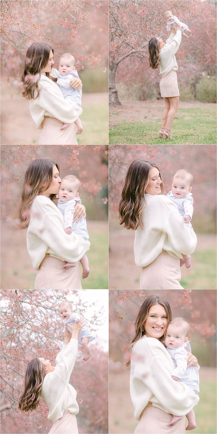 a woman holding a baby in her arms