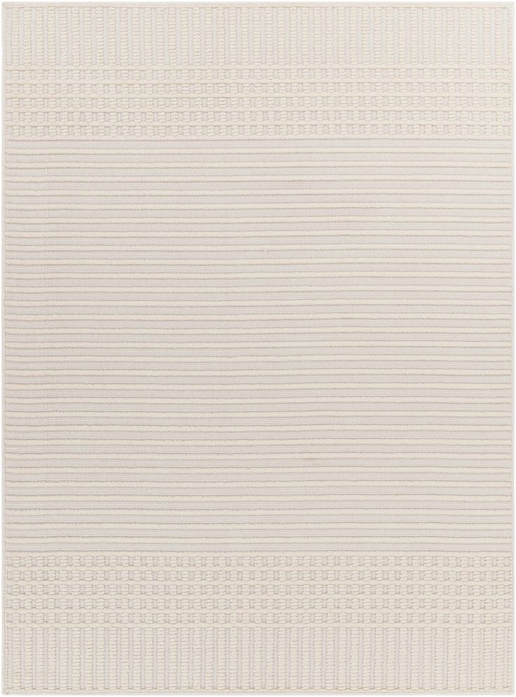 a white rug with lines on it