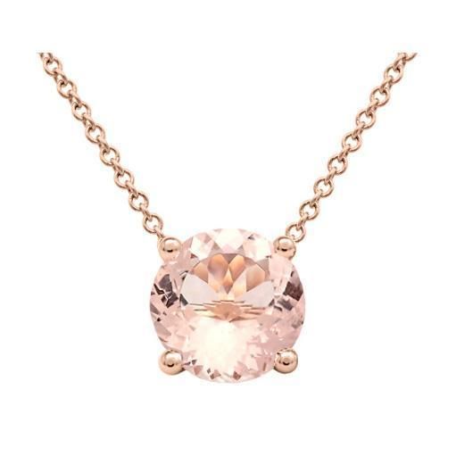 Morganite Solitaire Pendant Kibbe Romantic, Morganite Pendant, Morganite Gemstone, Solitaire Pendant Necklace, Round Pendant Necklace, Pink Morganite, Solitaire Pendant, Round Pendant, Rose Color