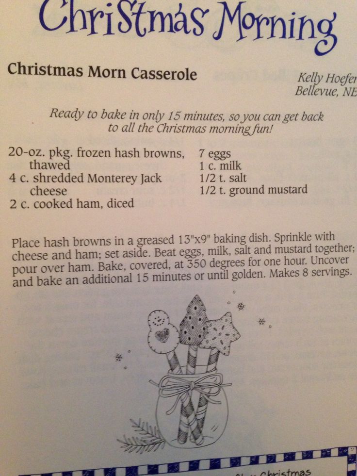 a recipe for christmas morning with instructions