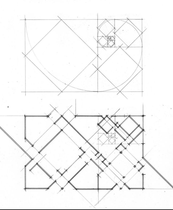 two drawings of the same building with different angles and measurements on each side, one is drawn