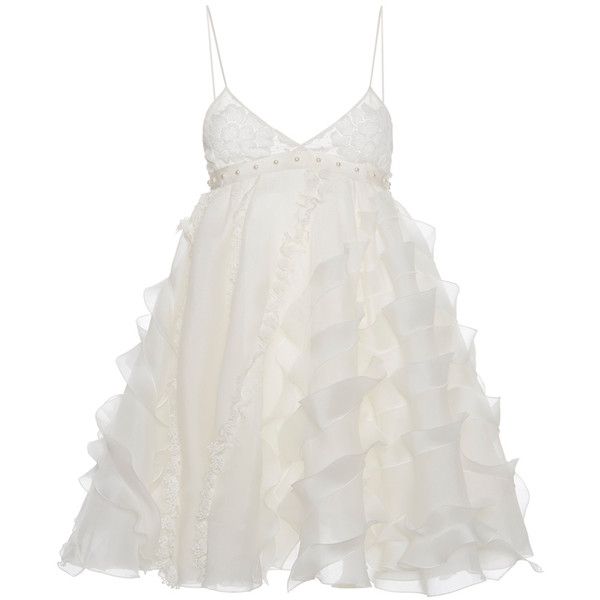 Giamba Deep V Neck Ruffle Dress (6,145 CAD) ❤ liked on Polyvore featuring dresses, white flounce dress, flounce dress, empire line dress, low v neck dress and flutter-sleeve dress Ruffle Dress White, Low V Neck Dress, Frilly Dress, Layered Ruffle Dress, White Ruffle Dress, V Neck Cocktail Dress, White Cocktail, Flounce Dress, Frilly Dresses