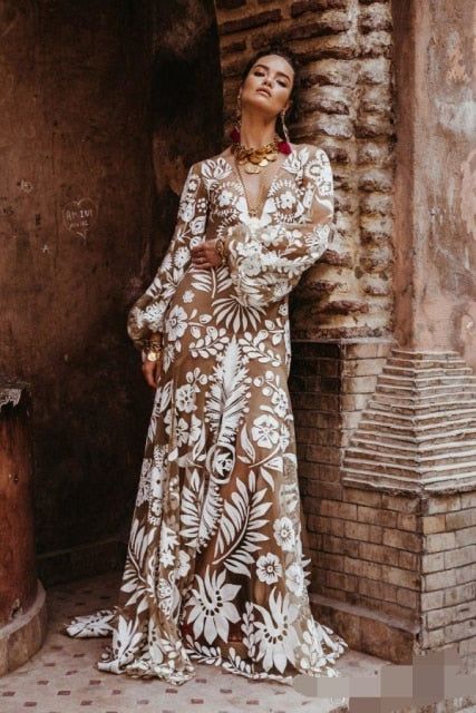 Rue De Seine Wedding Dress, Halter Evening Dress, Bohemian Wedding Dress, Formal Party Dress, Western Wedding, Formal Dresses For Women, Dress Silhouette, Maxi Dress With Sleeves, Boho Wedding Dress