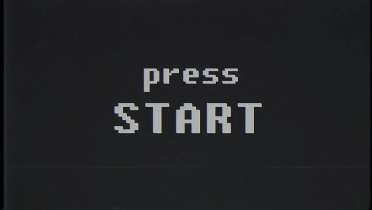 an old video game title with the words press start in white letters on a black background