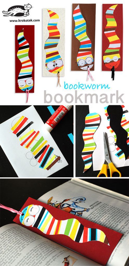 the bookmark is made out of strips of paper