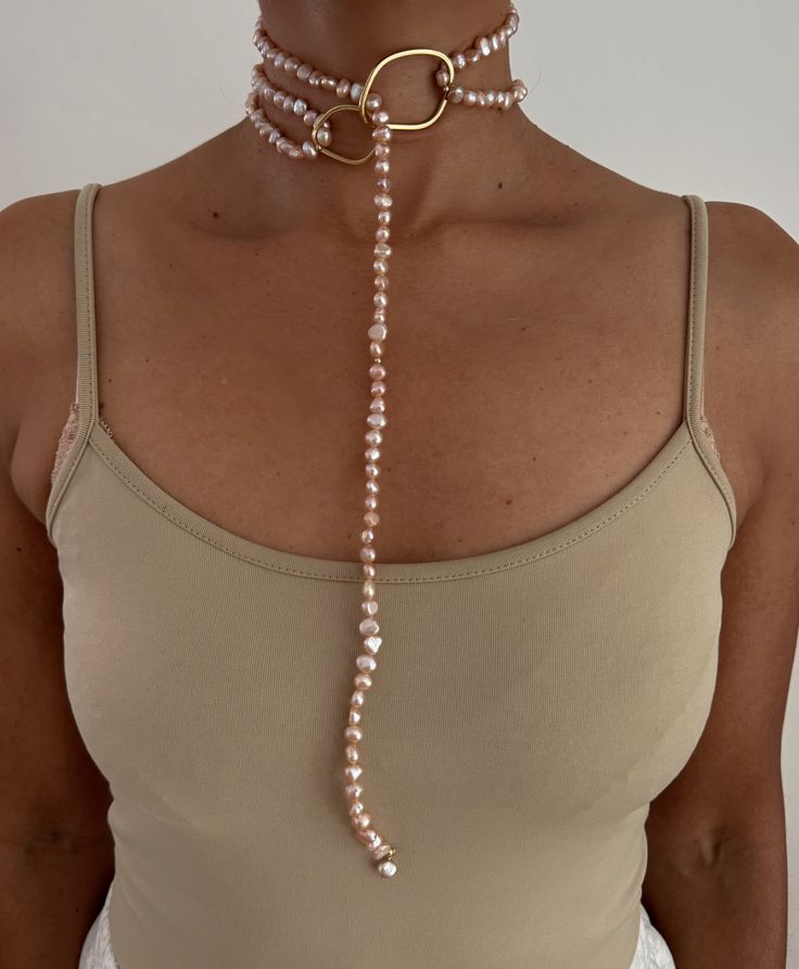 ** Pearl Necklace loops through Ring and can be wrapped once or multiple times. PEARLS are symbolic of wisdom gained through experience. The gems are believed to offer protection, as well as attract good luck and wealth. They are well-known for their calming effects. Pearls have a way of bringing balance to your karma, bring illumination, enlightenment, and insights on a mental level. Pearls symbolize purity and is known as a “stone of sincerity”. It brings truth to situations and loyalty to a “ June Zodiac, Keshi Pearls, Good Luck, Pearl Necklace, Gems, Bring It On, Ring, Stone