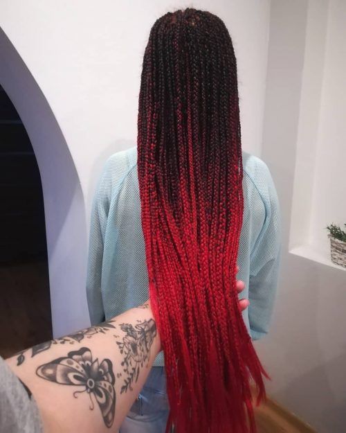 Red Braids, Red Box Braids, Ombre Box Braids, Black Box Braids, Trendy We Fryzurach, Ombre Braid, Big Box Braids, Long Box Braids, Braids Hairstyles Pictures