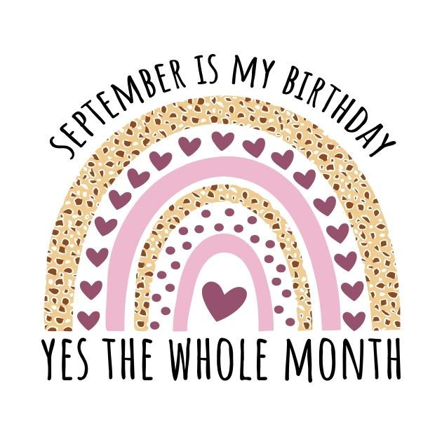 a birthday card with the words,'september is my birthday yes the whole month '