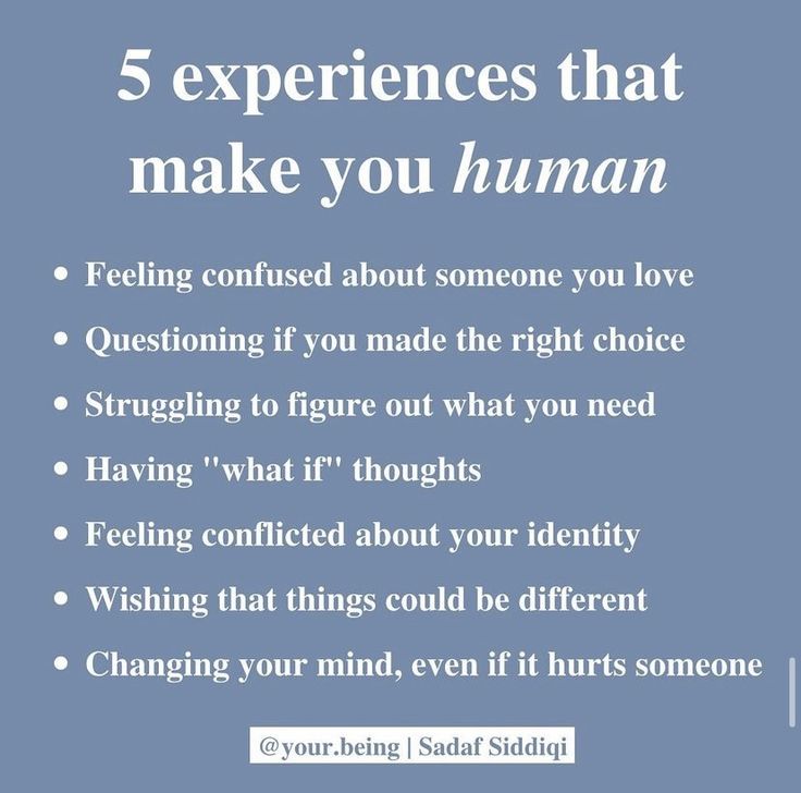 a blue background with the words 5 experiences that make you human