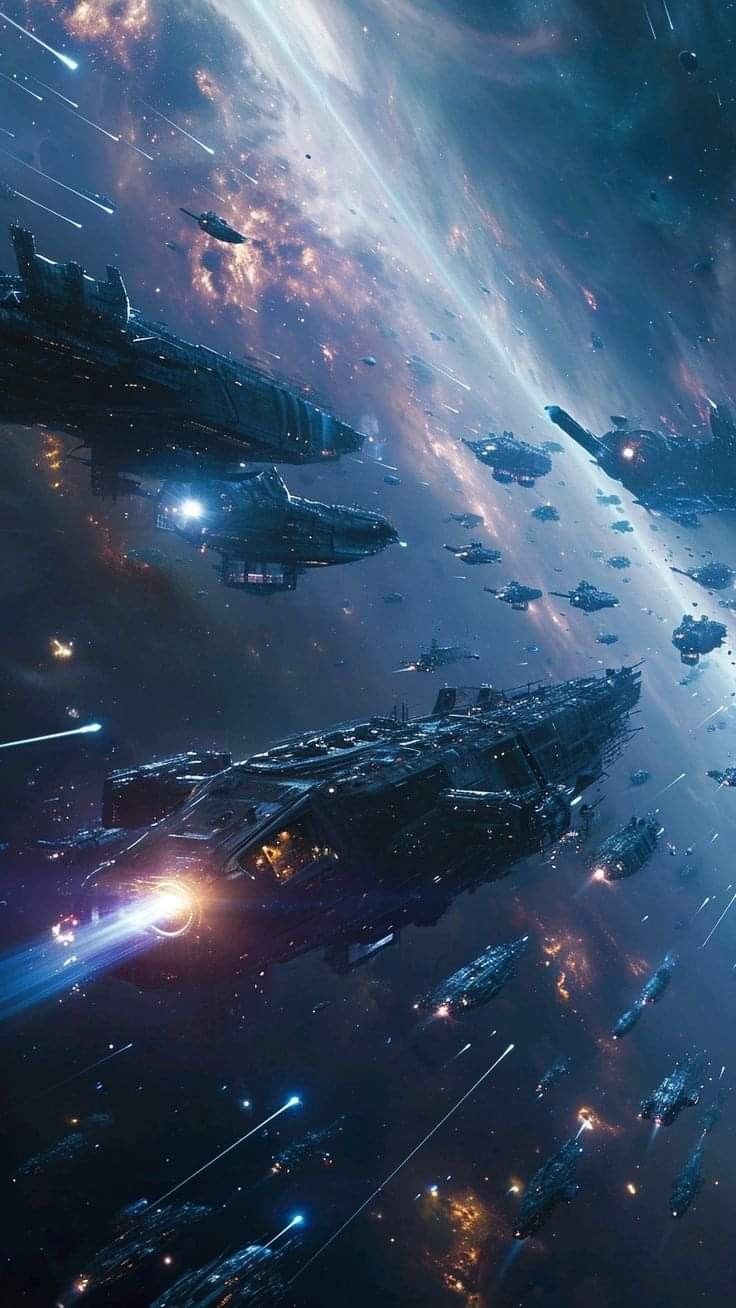 an image of a sci - fi space station in the middle of some sort of galaxy