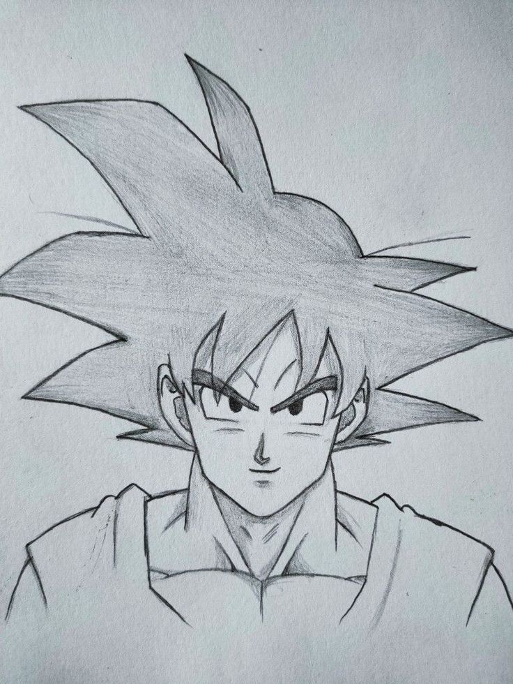 a pencil drawing of gohan from dragon ball super sayan's anime series