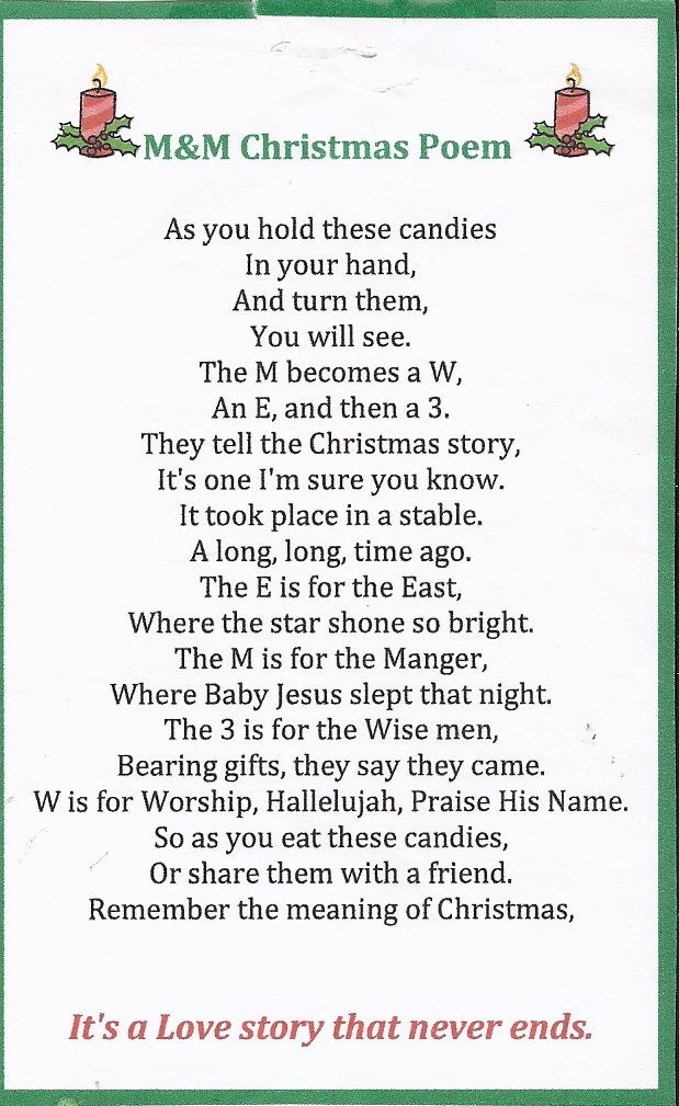 a christmas poem written in green and white